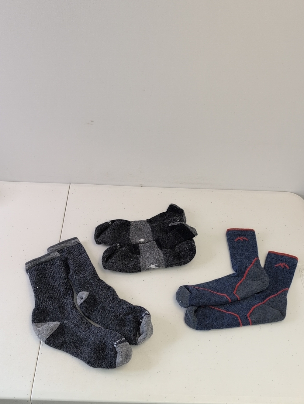 Lot Of 3 Pair Smartwool Darn Tough Sz M Merino Socks Gray Ankle 1/4